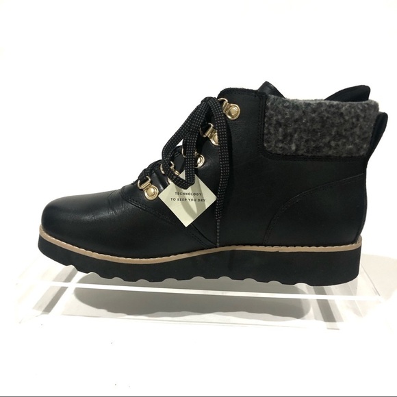 Cole Haan Nantucket Rugged Waterproof Hiker Black Wool Leather Boots Sz 7.5 - Picture 7 of 9